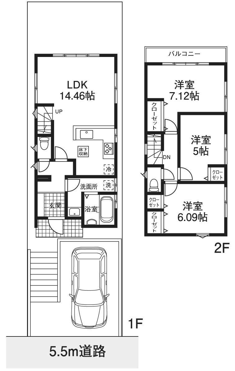 Floor plan. 34,800,000 yen, 2LDK + S (storeroom), Land area 100.85 sq m , Building area 79.48 sq m