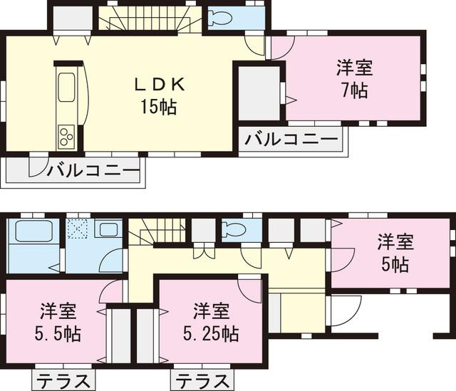 Floor plan. 47,958,000 yen, 4LDK, Land area 132.14 sq m , Building area 95.44 sq m