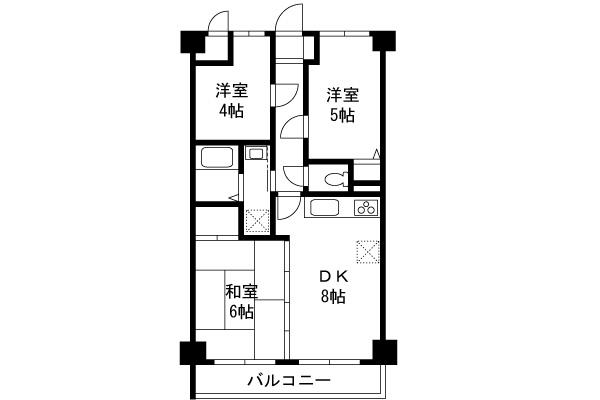Floor plan. 3DK, Price 16,900,000 yen, Occupied area 52.25 sq m , Balcony area 5.75 sq m