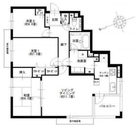 Floor plan. 3LDK, Price 26,900,000 yen, Occupied area 77.75 sq m