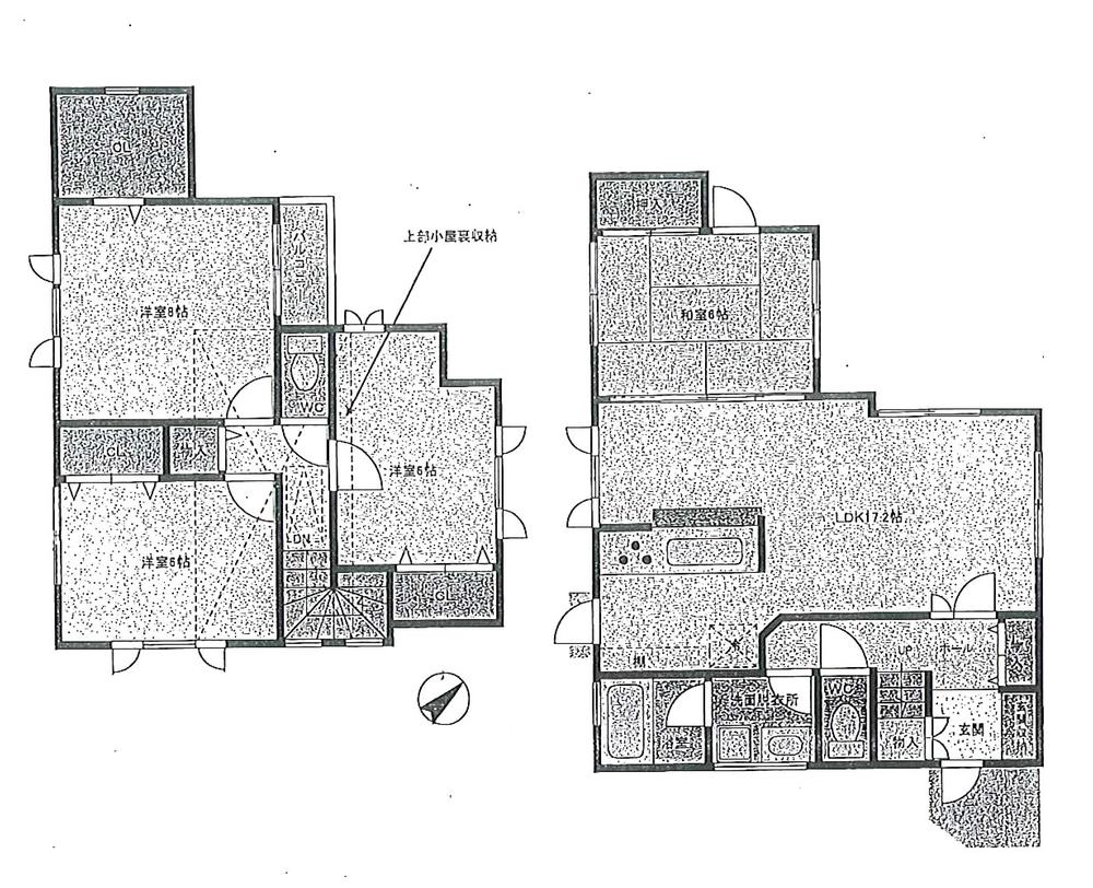 Floor plan. 44,800,000 yen, 4LDK, Land area 143.79 sq m , There is also a building area 105.57 sq m walk-in closet, Storage capacity rich