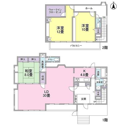 Floor plan. 3LD of building area 176.64 sq m ・ It is a K type. 