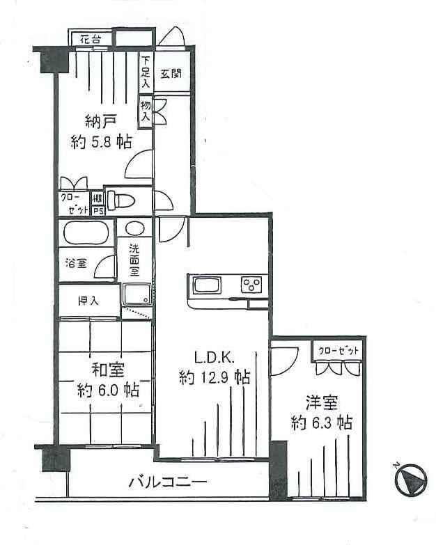 Floor plan. 2LDK + S (storeroom), Price 19,990,000 yen, Occupied area 67.57 sq m , Balcony area 7.51 sq m