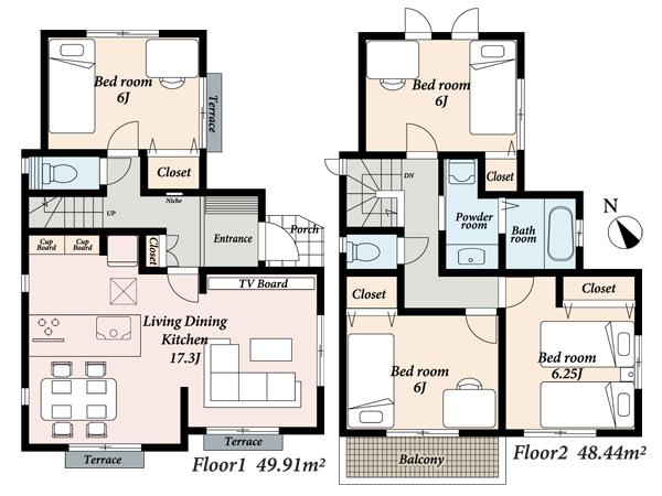 Floor plan. (R-10-13), Price 32,500,000 yen, 4LDK, Land area 125.08 sq m , Building area 98.35 sq m