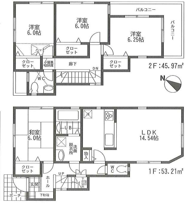 Floor plan. Price 34,960,000 yen, 4LDK, Land area 128.4 sq m , Building area 99.18 sq m