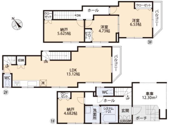 Floor plan. 38,800,000 yen, 2LDK, Land area 60.57 sq m , Building area 112.36 sq m floor plan