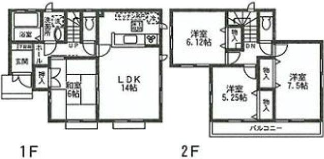 Floor plan. (P Building), Price 37,800,000 yen, 4LDK, Land area 125.05 sq m , Building area 92.53 sq m