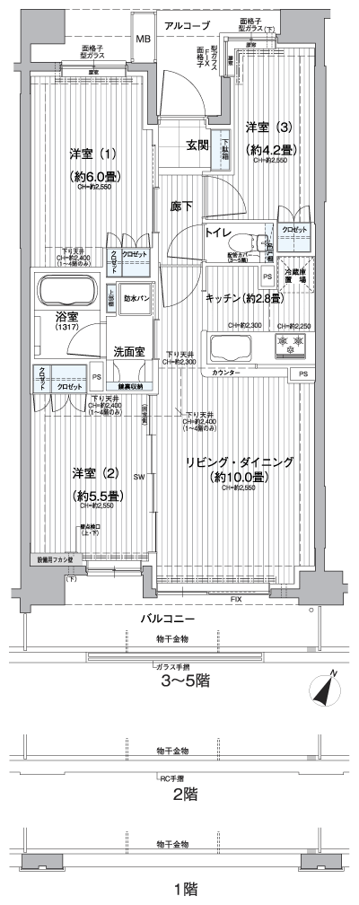 Floor: 3LDK, occupied area: 58.43 sq m, Price: TBD