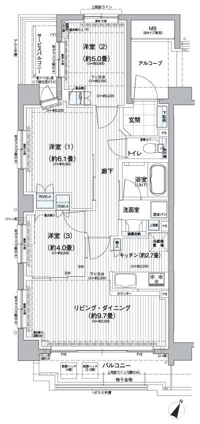 Floor: 3LDK, occupied area: 61.35 sq m, Price: TBD