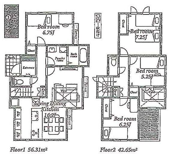 Floor plan. (R-3-4), Price 34,900,000 yen, 4LDK, Land area 126.71 sq m , Building area 98.96 sq m