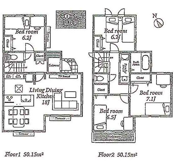 Floor plan. (R-3-5), Price 32,600,000 yen, 4LDK, Land area 126.03 sq m , Building area 100.3 sq m