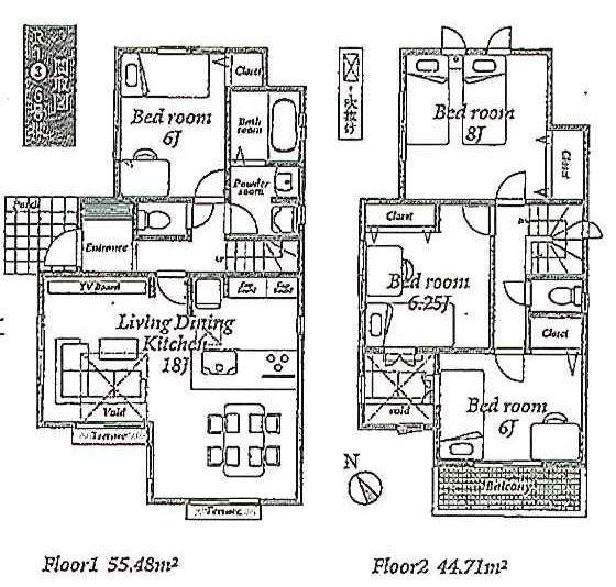 Floor plan. (R-3-6), Price 33,800,000 yen, 4LDK, Land area 127.21 sq m , Building area 100.19 sq m