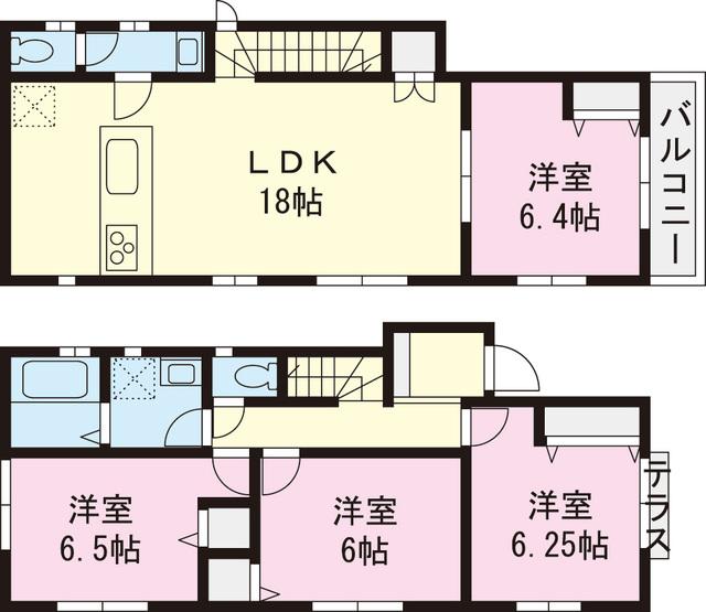 Floor plan. 30,600,000 yen, 3LDK+S, Land area 125.64 sq m , Building area 98.54 sq m