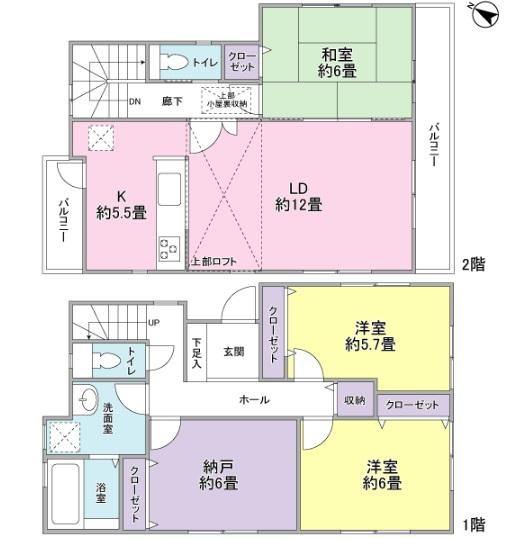 Floor plan. 34,960,000 yen, 3LDK+S, Land area 125.63 sq m , Building area 98.95 sq m