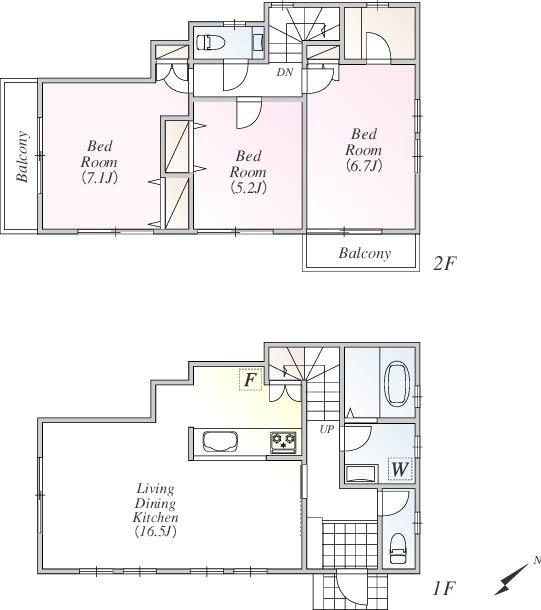 Floor plan. (8 Building), Price 34,800,000 yen, 3LDK, Land area 205.14 sq m , Building area 86.12 sq m