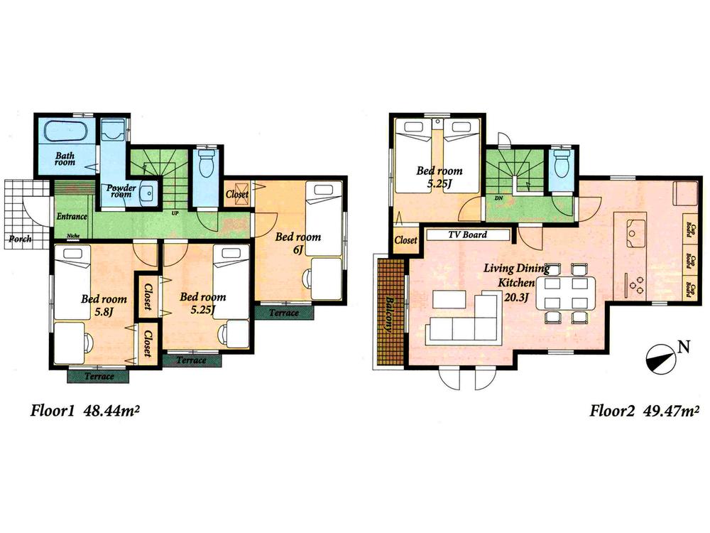 Floor plan. (B- (2) D Building), Price 31,800,000 yen, 4LDK, Land area 125.11 sq m , Building area 97.91 sq m