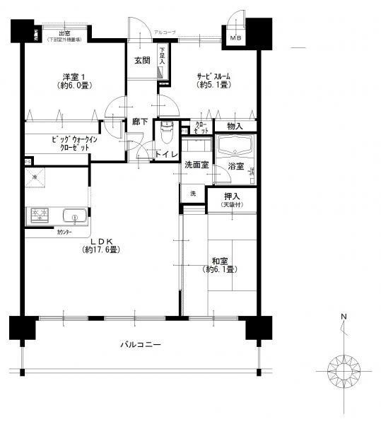 Floor plan. 2LDK + S (storeroom), Price 31,900,000 yen, Occupied area 78.52 sq m , Balcony area 14.5 sq m