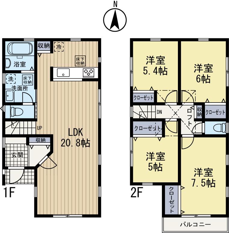 Floor plan. (2), Price 49,800,000 yen, 4LDK, Land area 110.04 sq m , Building area 101.02 sq m