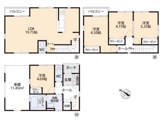 Floor plan. 35,800,000 yen, 4LDK, Land area 55 sq m , Building area 114.09 sq m floor plan