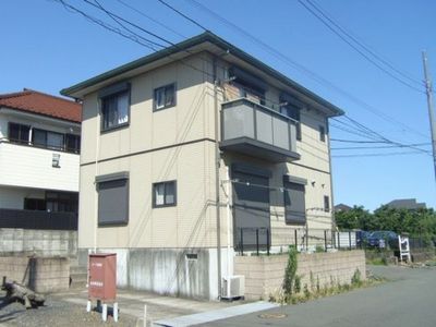 Building appearance. Parking with 1 car