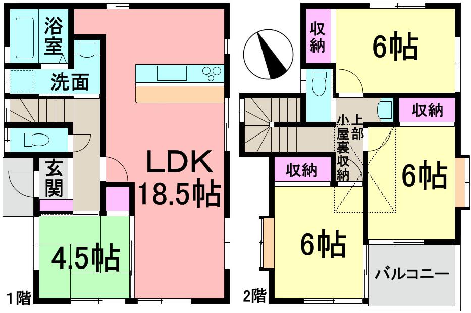 Floor plan. 38 million yen, 4LDK, Land area 125.21 sq m , Building area 97.7 sq m