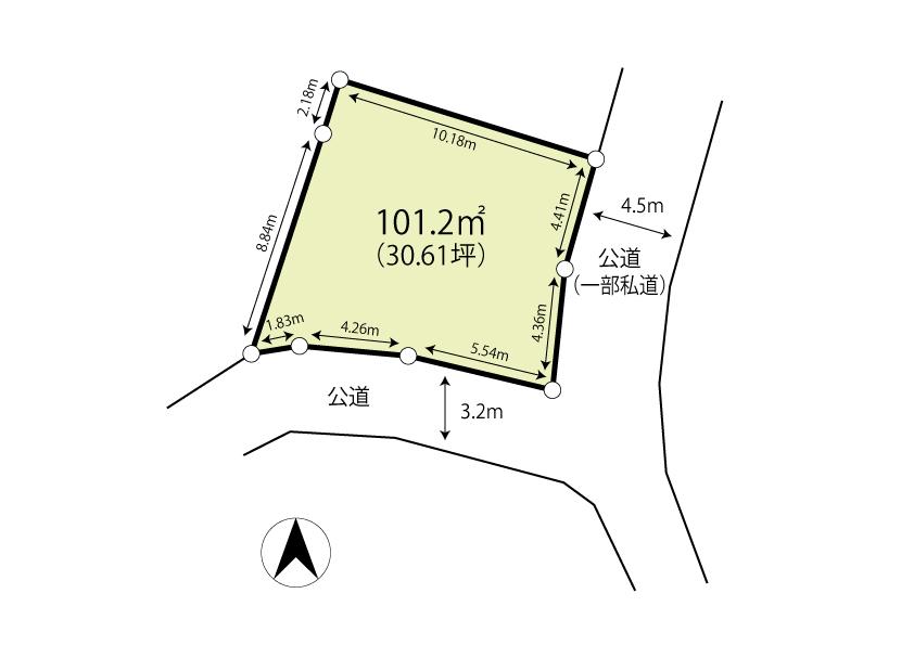 Compartment figure. Land price 25,800,000 yen, Land area 101.2 sq m