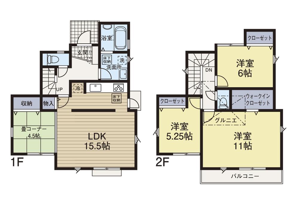 Floor plan. (2), Price 43,800,000 yen, 3LDK, Land area 129.04 sq m , Building area 101.85 sq m