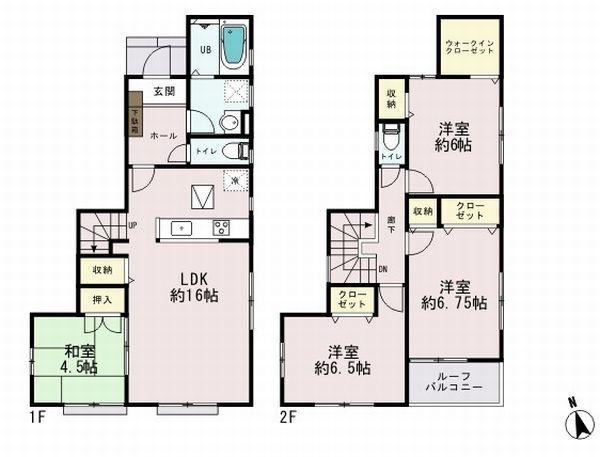Floor plan. 34,800,000 yen, 4LDK, Land area 145.51 sq m , Building area 99.36 sq m