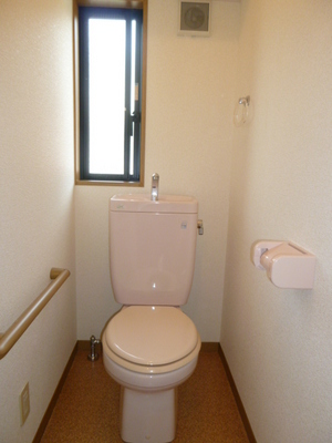 Toilet. Also it has a window to the restroom