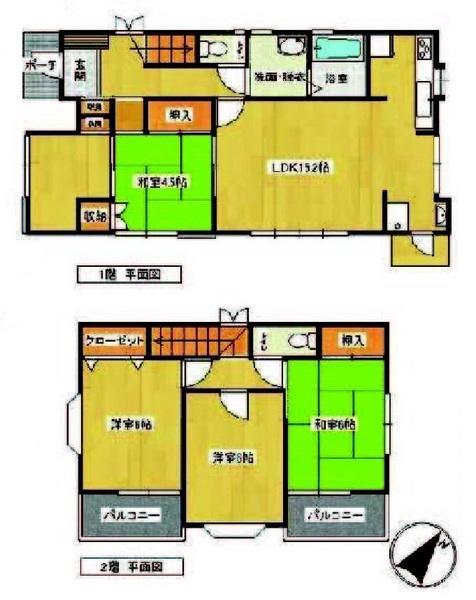 Floor plan. 34,300,000 yen, 4LDK, Land area 125.22 sq m , Building area 89.23 sq m