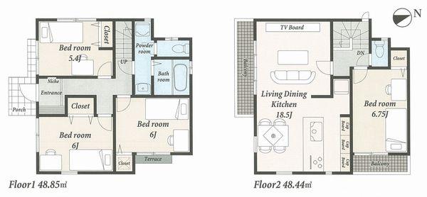 Floor plan. (R-11 2 Building), Price 31,400,000 yen, 4LDK, Land area 125.05 sq m , Building area 97.29 sq m