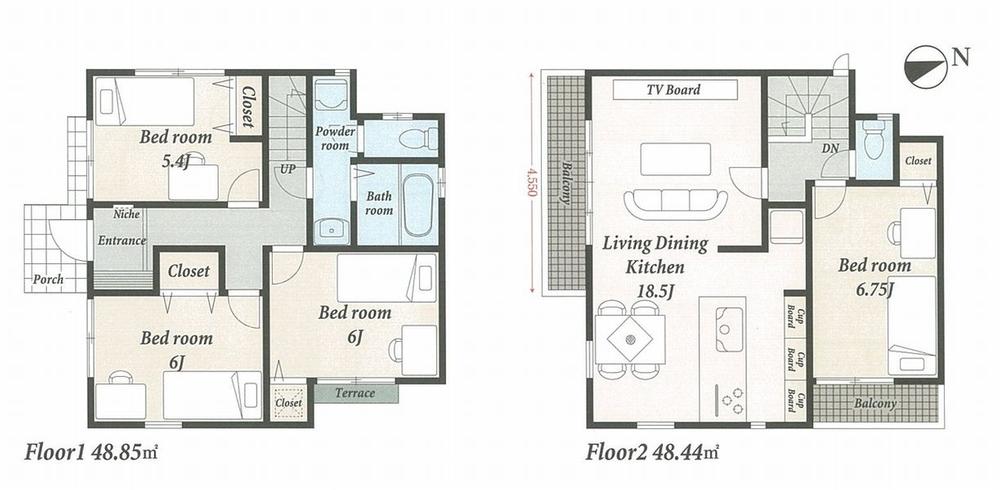 Floor plan. (R-11 4 Building), Price 31,400,000 yen, 4LDK, Land area 125.03 sq m , Building area 97.29 sq m