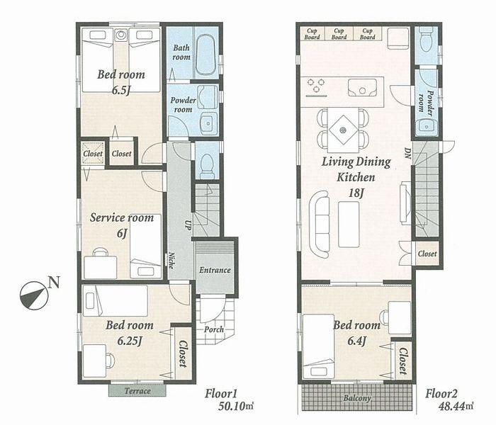 Floor plan. (R-11 8 Building), Price 30,600,000 yen, 4LDK, Land area 125.64 sq m , Building area 98.54 sq m