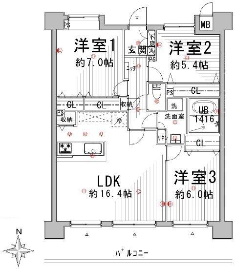 Floor plan. Environment is also good listing along the Tsurumi