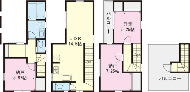 Floor plan. 27,960,000 yen, 1LDK+2S, Land area 50.46 sq m , Building area 89.01 sq m