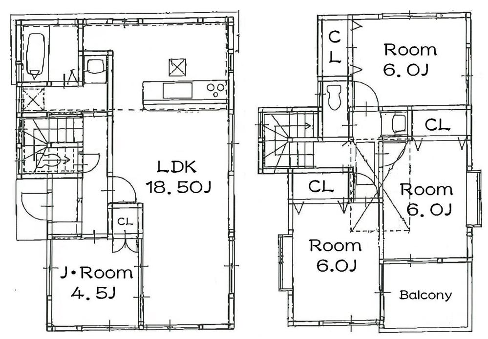 Floor plan. (Building 2), Price 38,160,000 yen, 4LDK, Land area 125.21 sq m , Building area 97.7 sq m