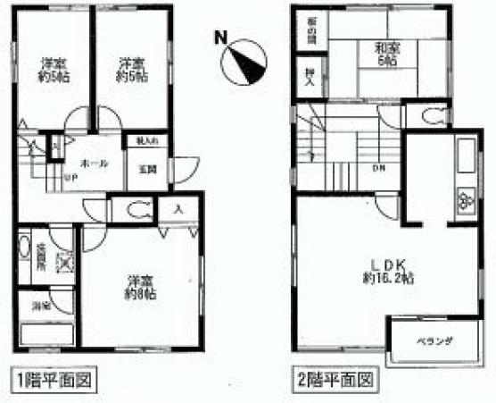 Floor plan. 34,800,000 yen, 4LDK, Land area 156.93 sq m , Building area 96.39 sq m LDK main bedroom about 8 pledge to about 16.2 Pledge!  [Floor plan] 