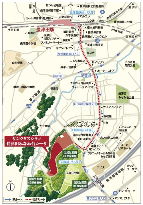 Local guide map. Convenient shops are dotted in every day of shopping and lunch, There is also a vast park where the facility has been enhanced to play in the active location. The entire city to cheer the life of the family (local guide map)