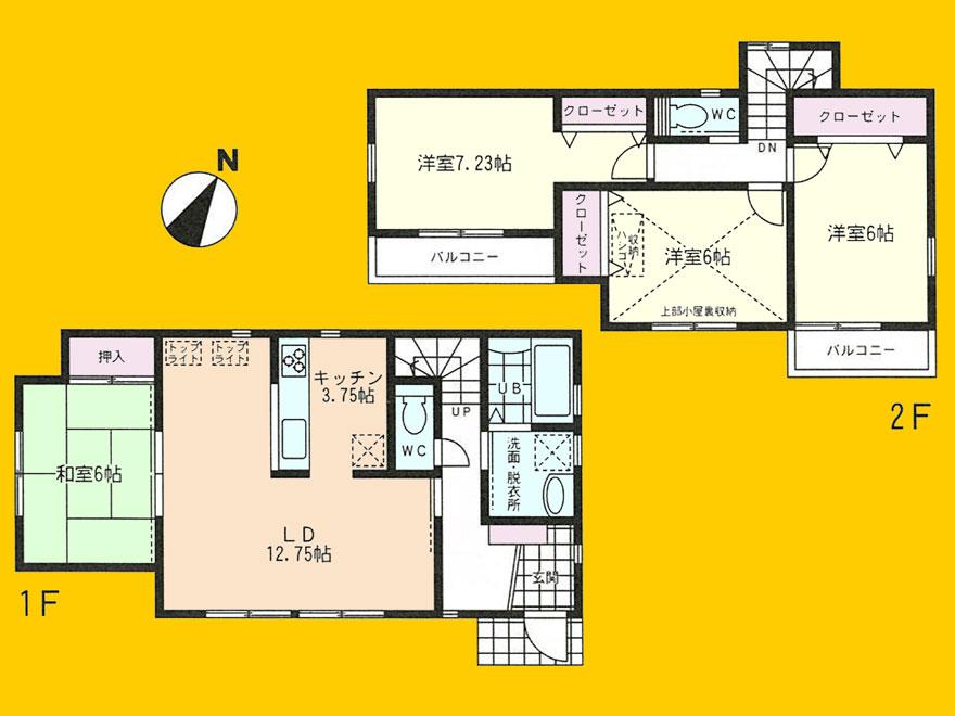 Floor plan. (8 Building), Price 33,960,000 yen, 4LDK, Land area 125.56 sq m , Building area 100.19 sq m