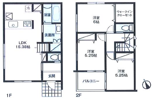 Floor plan. 38,800,000 yen, 3LDK, Land area 100.23 sq m , Building area 99.38 sq m ※ Current state priority