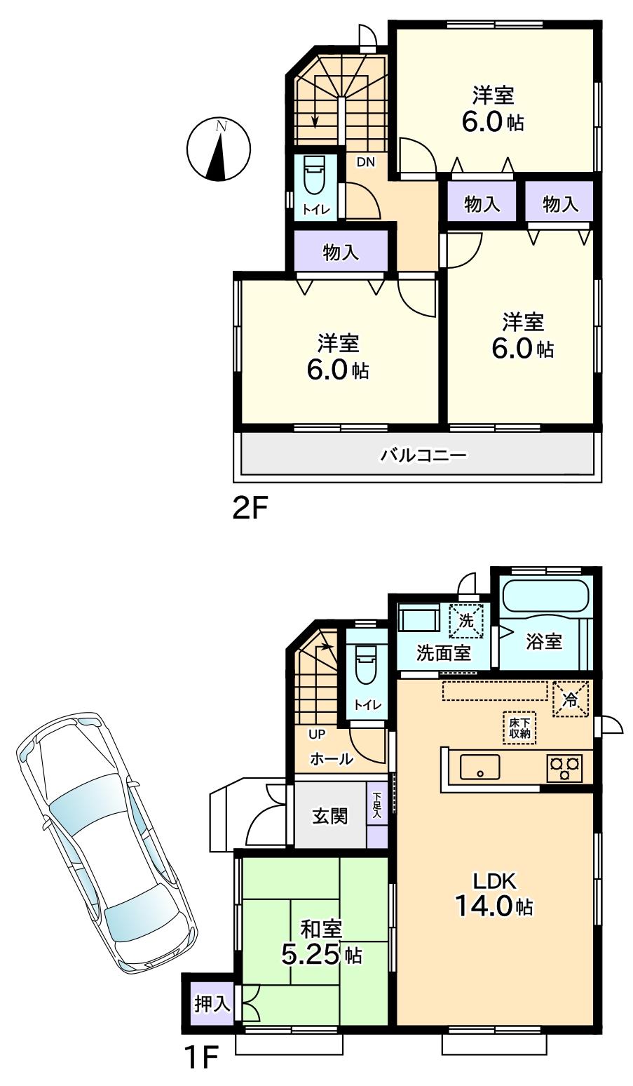 Building plan example (floor plan). Building plan example (A section) 4LDK, Land price 31,570,000 yen, Land area 100.21 sq m , Building price 10,230,000 yen, Building area 87.15 sq m