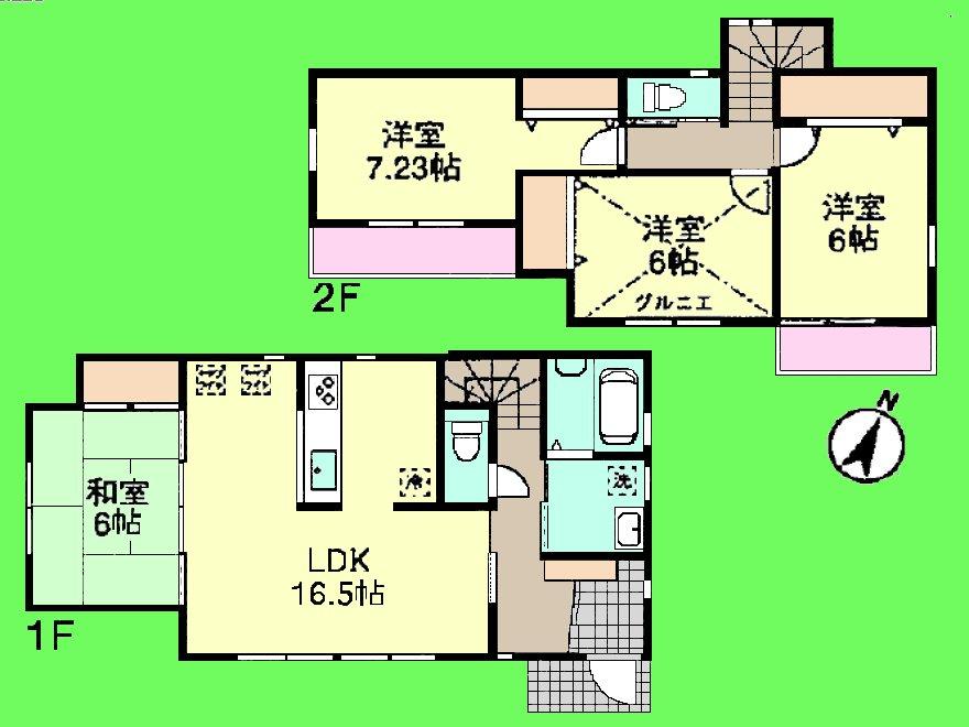 Floor plan. (8 Building), Price 33,960,000 yen, 4LDK, Land area 125.56 sq m , Building area 100.19 sq m