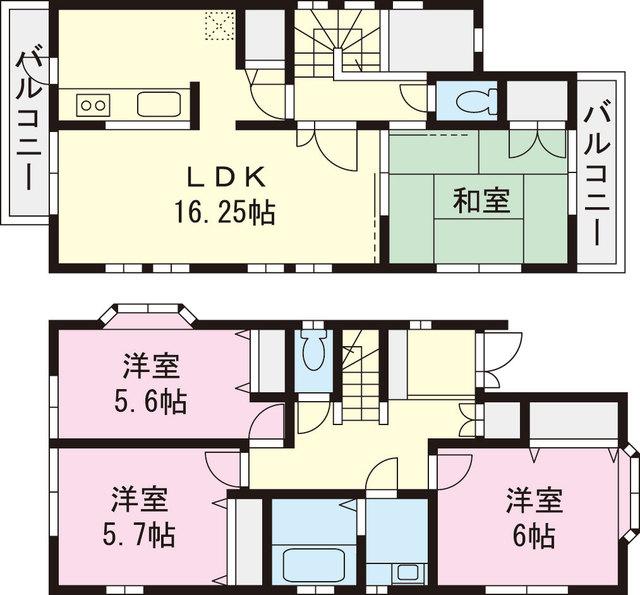 Floor plan. 31,300,000 yen, 4LDK, Land area 136.33 sq m , Building area 95.84 sq m