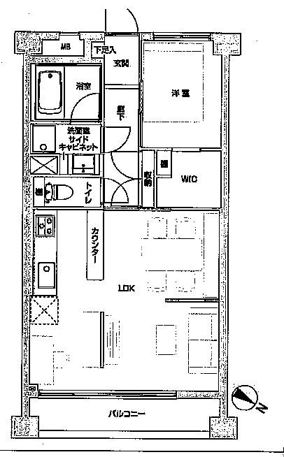 Floor plan. 1LDK, Price 12,950,000 yen, Occupied area 42.92 sq m , Balcony area 5.1 sq m