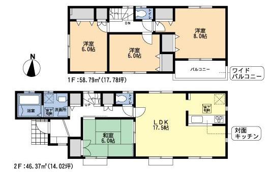 Floor plan. (1 Building), Price 39,800,000 yen, 4LDK, Land area 160.5 sq m , Building area 105.16 sq m