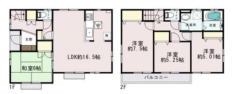 Floor plan. (5 Building), Price 34,800,000 yen, 4LDK, Land area 160.5 sq m , Building area 96.05 sq m