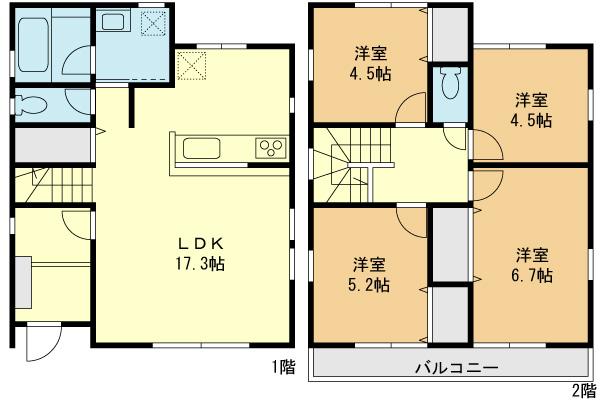 Floor plan. (B Building), Price 38,962,000 yen, 4LDK, Land area 94 sq m , Building area 92.73 sq m