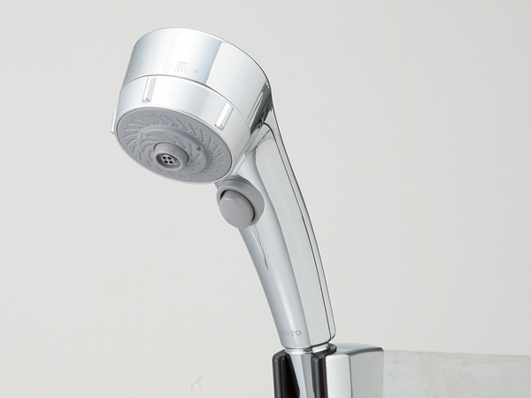 Bathing-wash room.  [Click shower] Simply press the button grip of the shower head at the touch of a button, It is easy switching of the water discharge and water stop, It has excellent water-saving properties.