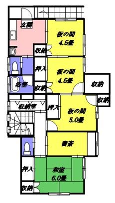 Floor plan. 69,800,000 yen, 6LDK + S (storeroom), Land area 239.47 sq m , Is a floor plan of the building area 173.73 sq m 2 floor ☆ 