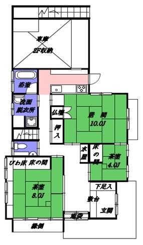 Floor plan. 69,800,000 yen, 6LDK + S (storeroom), Land area 239.47 sq m , Is a floor plan of the building area 173.73 sq m 1 floor ☆ 